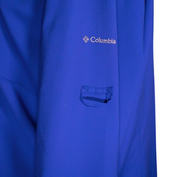 Columbia Womens Shirt Button Up Royal Blue PFG Omni Shade Pleated Pockets Top XL - Picture 5 of 10
